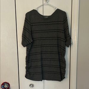 Apt. 9 Charcoal Striped Knit Top